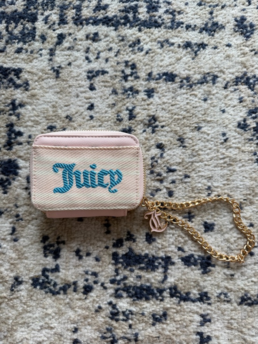 Juicy Couture Light Pink Coin Pouch with Gold Chain Charm